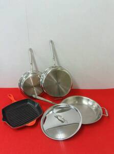 15865-04★All-clad/オールクラッド LE CREUSET/ルクルーゼ スクエアグリル フライパンセット★