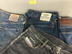 ★０８―２４０★デニム4本まとめ Ezra Fitch W34L32/Levi’s Lot201 W36L36/Lot504 W36L36/DIESEL size34 ビンテージ ジーンズセット[80]