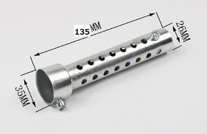 汎用 マフラー サイレンサー 消音器 バッフル チャンバー 35mm シルバー