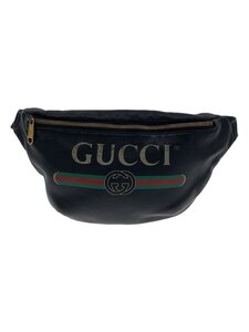 GUCCI◆ベルトバッグ/レザー/BLK