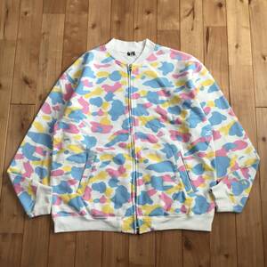 マルチカモ スウェット ブルゾン Lサイズ a bathing ape BAPE cotton candy camo sweat jacket New multi camo エイプ ベイプ NIGO i068