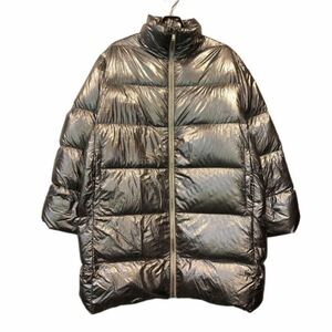 1円 美品 MONCLER RICK OWENS モンクレール リックオーエンス ダウンコート ロングダウンジャケット シルバー 銀 メタリック 1 M メンズ