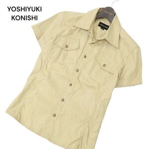 YOSHIYUKI KONISHI ヨシユキコニシ 春夏 半袖★ ワーク シャツ Sz.2　メンズ 日本製　C4T04866_5#A