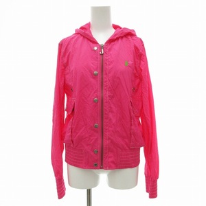 ジューシークチュール JUICY COUTURE パーカー ナイロン フード ジップアップ M ピンク /JS ■GY09 レディース