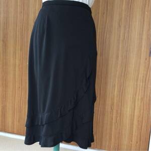送料無料　　全日本婦人子供服工業組合連合会 ブラック フォーマル フリル付き スカート ウエスト70cm ポリエステル100% 日本製