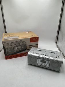 t1006 AIWA アイワ ダブルカセットラジカセ CD RADIO CASSETTE RECORDER CSD-W330 シルバー 中古 オーディオ機器