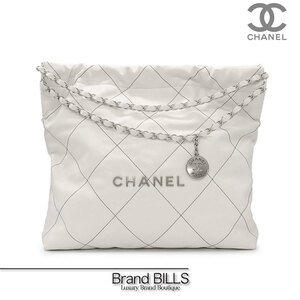 未使用品 CHANEL シャネル シャネル22 スモール ハンドバッグ ショルダーバッグ チェーン AS3260 ホワイト シャイニーカーフスキン