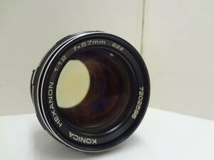 カメラレンズ　KONICA　コニカ　HEXANON　57mm　F1.2　動作未確認　現状出品