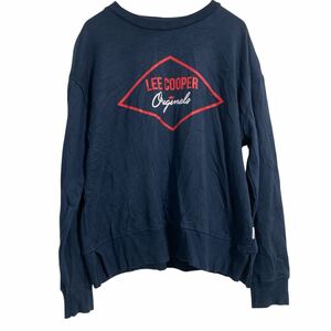 Lee cooper プリント スウェット トレーナー キッズ XL ネイビー ロゴ 裏起毛 プルオーバー 古着卸 アメリカ仕入 a610-7257