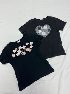 【100円スタート】NO746☆ピンクハウス 半袖Tシャツ 2枚セット　黒