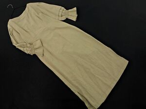 新品 JILLSTUART ジルスチュアート リネン混 ロング Aライン ワンピース size2/緑 ■◇ ☆ egc3 レディース