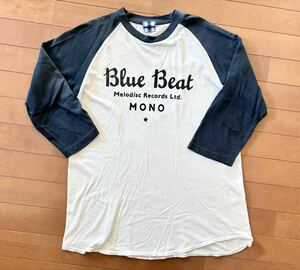 BLUE BEAT ラグラン袖 Tシャツ M〜Lサイズ 音楽Tシャツ ブルービート Mods モッズ レゲエ スカ ダブ カリプソ ジャマイカ ロンドン