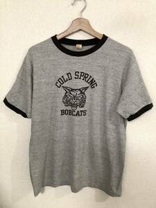 WAREHOUSE ウェアハウス　リンガーTシャツ　カレッジプリント　杢　グレー　レプリカ　ビンテージ　アメカジ　古着