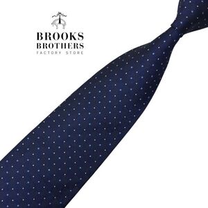 ★美品★USA製★Brooks Brothers★高級ネクタイ ネイビー系 ドット柄 ネコポス可 ブルックスブラザーズ プレス済み t1168