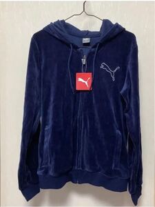 新品　未使用　PUMA プーマ　ベロア　パーカー　ネイビー