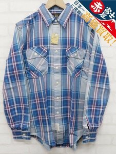 8T3105/未使用品 RRL PLAID WORK SHIRTS ワークネルシャツ　