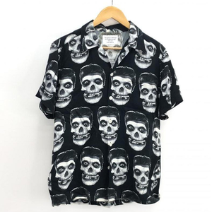 【中古】WACKO MARIA 13SS REGENT SKULL ALOHA SHIRTS アロハシャツ M ブラック ワコマリア リーゼントスカルアロハシャツ[240010390908]