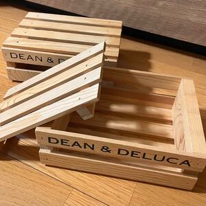 DEAN&DELUCA ディーン&デルーカ★ウッドクレートボックス 2個セット 木箱 小物入れ 木製 収納 ブランド カフェ アンティーク インテリア