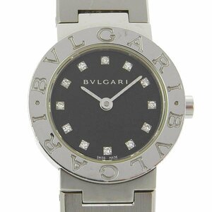 1円 訳あり ブルガリ BVLGARI BB23 クオーツ ブルガリブルガリ 12PD 黒文字盤 SS×SS レディース 腕時計