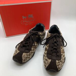 COACH コーチ　スニーカー　靴　運動靴　シューズ　シグネチャー　茶色　ブラウン　キャンバス　7 1/2