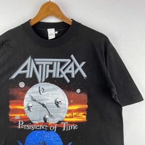 ビンテージ 90s【ANTHRAX】バンド Tシャツ USA製 L アンスラックス メタリカ ガンズ ロックT アニメ 映画 Public Enemy sade nirvana