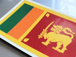 1■スリランカ国旗ステッカー 1枚 Sサイズ 5x7.5cm■Sri Lanka Flag sticker アジア グッズ 高耐久 屋外耐候耐水シール