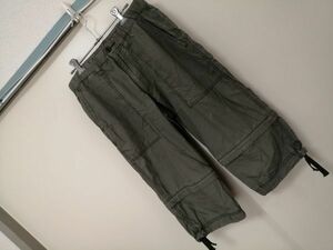 kkaa1379 ■ ユニクロ ■ パンツ ボトムス クロップド丈 ハーフパンツ 2way コットン カーキグリーン 緑 S