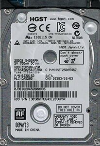 【中古】 hts545025?a7e380?P/N 0j30162?MLC da5280?HGST 250?GB