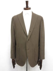 美品【ボリオリ　BOGLIOLI】N2902E K.JACKET シングル3ボタン段返り 織柄ジャケット (メンズ) size48 ブラウン系 イタリア製 ◯17MB4222◯