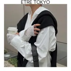 ETRE TOKYO レイヤードスリーブシャツ　ホワイト　白　長袖 ブラウス