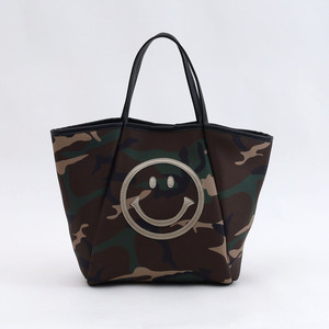 ☆ カモフラージュ ☆ COOCO SMILEY ダイバー素材トートバッグ cooco クーコ バッグ ニコちゃん レディース トートバッグ トートバック