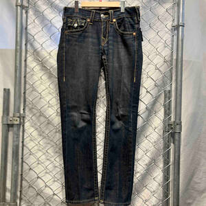 USA製 True religion Flap Pocket Straight Jeans フラップポケット ストレートジーンズ W28 濃紺 トゥルーレリジョン