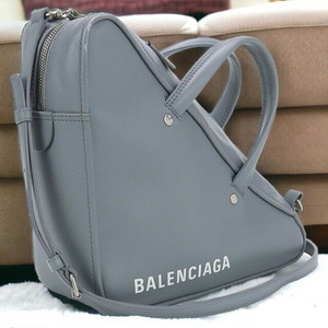 中古 バレンシアガ ハンドバッグ レディース ブランド BALENCIAGA トライアングルダッフル 476975 グレー バッグ