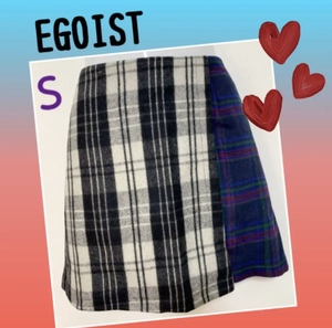 【新品未使用】エゴイスト　EGOIST チェック柄　ラップ風ミニスカート　Sサイズ　レディース