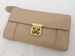 ◇ ◎ Chloe クロエ エルシー 3P0591-835 L字ファスナー 長財布 ウォレット ベージュ レディース E