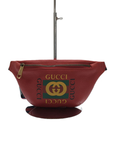 GUCCI◆ウエストバッグ/レザー/RED/527792