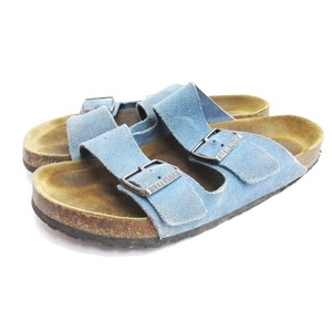 ビルケンシュトック BIRKENSTOCK スエード コンフォートサンダル ブルー系 40 26cm メンズ