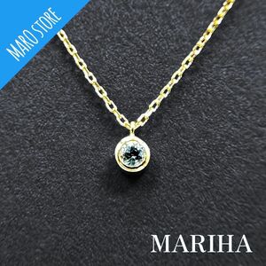 【美品】MARIHA マリハ アクアマリン K18 YG 一粒 ネックレス