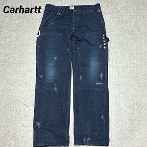 Carhartt ユニフォームエクスペリメントダブルニー ペイント加工パンツ