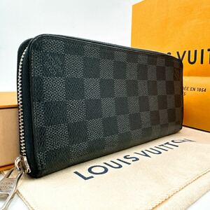 3235【正規品】LOUIS VUITTON ルイヴィトン ダミエ グラフィット ジッピーヴェルティカル ラウンドファスナー 長財布 N63095/CA4104