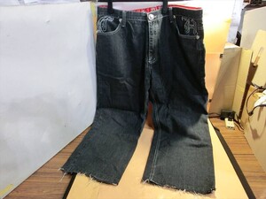 T【テ6-33】【60サイズ】▲クラウンホルダー/ダメージ加工 デニムパンツ/ジーンズ/サイズ：38/メンズ/※引っ掻き傷有り