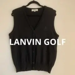 LANVIN Golf レディースベスト L 黒　ウール100%で暖かい