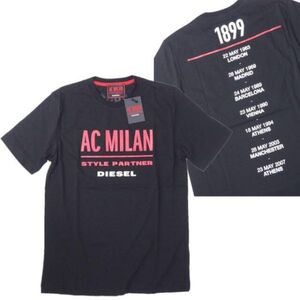 DIESEL×AC MILAN Tシャツ　限定 ロゴ プリント ブラック L ディーゼル