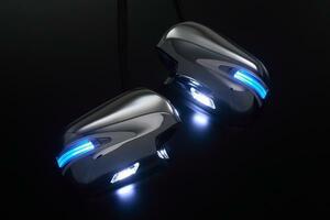 AZR 60/65 ノア 後期 LED ウィンカー ミラー Type LS [メッキ/ポジ青光] フットランプ付き LEXUSルック