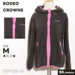 ★美品★ RODEO CROWNS ロデオクラウンズ トップス　パーカー　長袖　フルジップ　ロゴ　フリース 　グレー　ピンク　 【SOP7226-00】 送料無料　古着　レディース