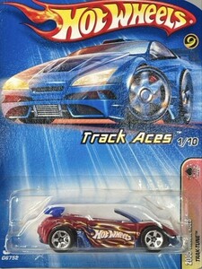 新品未開封 保管品 旧ロゴ Mattel マテル Hot Wheels ホットウィール ミニカー 玩具 2005 TrackAces 1/10 TRAKTUNE レッド/277