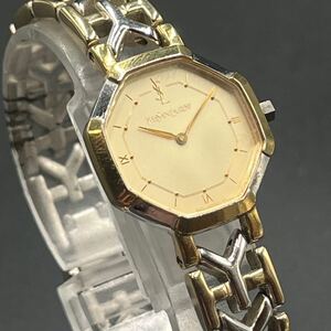 1円 希少 入手困難 YVES SAINT LAURENT イヴサンローラン オクタゴン Yベルト クォーツ 腕時計 ウォッチ watch コンビ 