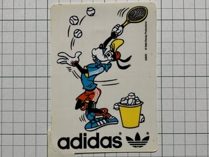 【adidas】【半透明】アディダスのステッカー： 1980~1990年代 ディズニー グーフィー テニス 2 ロゴ ビンテージ +Sb
