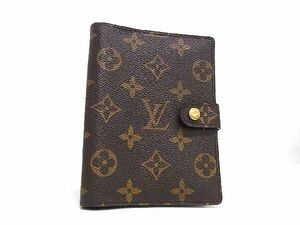 1円 ■極美品■ LOUIS VUITTON ルイヴィトン R20005 モノグラム アジェンダPM 6穴式 手帳カバー スケジュール帳 ブラウン系 FD1852