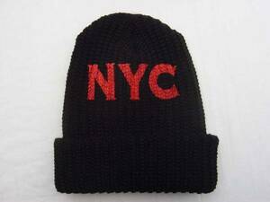 【 送料無料　新品 】NEW YORK HAT レッド NYC キャップ ブラック